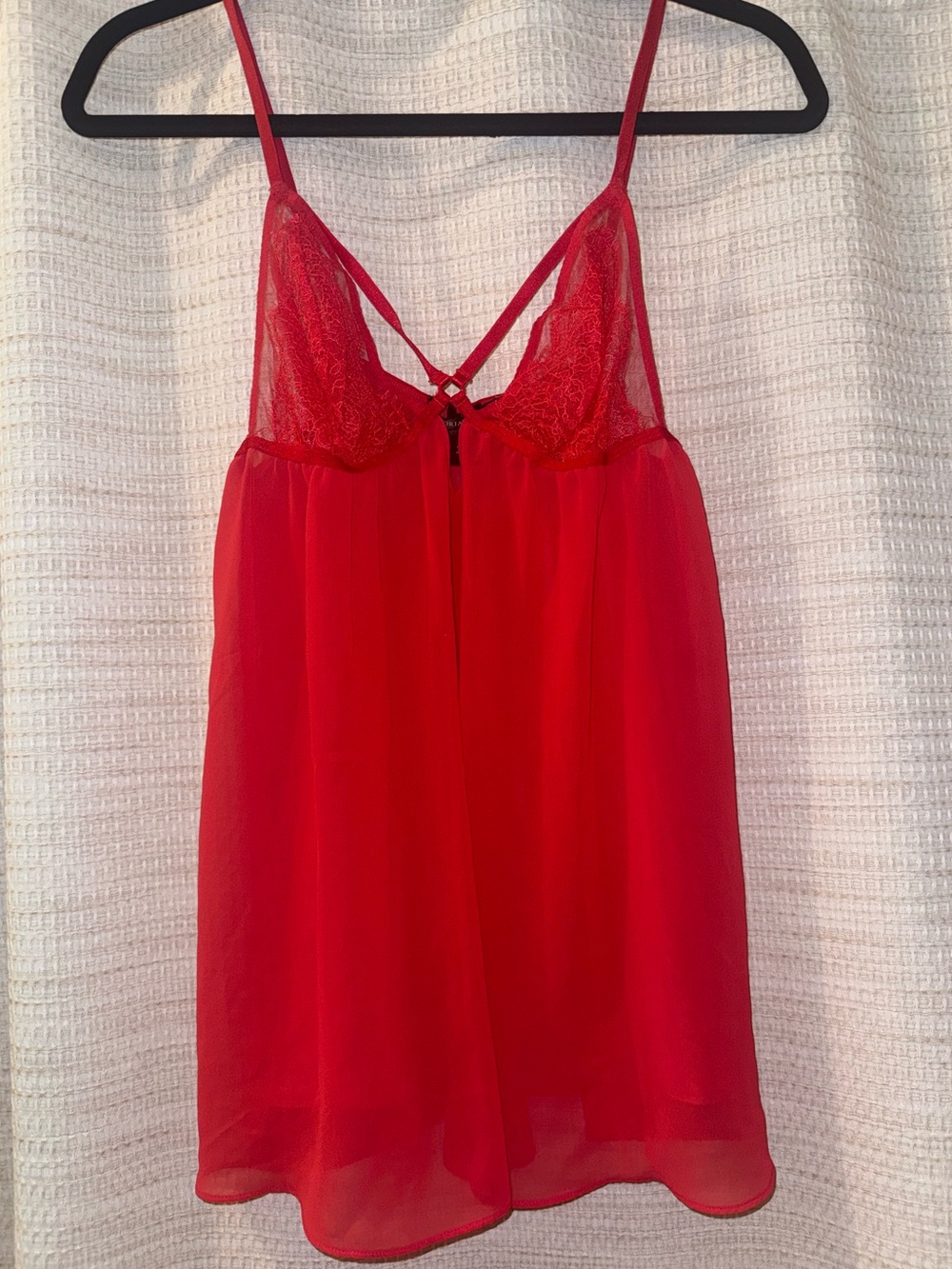 Victoria's Secret Red Lace & Chiffon Chemise